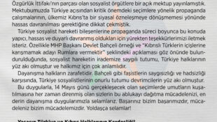 Türkiye Sosyalist Hareketine Açık Teşekkür